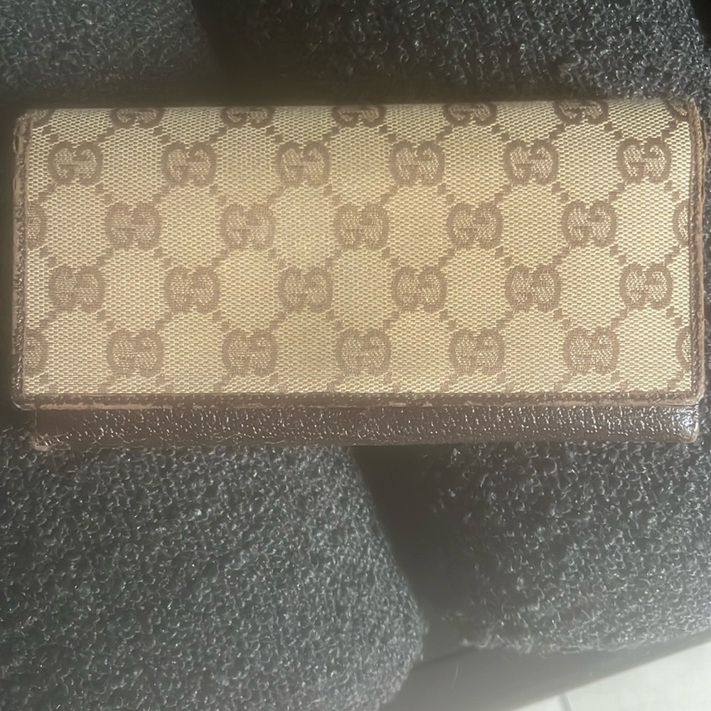 VINTAGE GUCCI LEATHER AND CANVAS WALLET♦️♦️♦️
